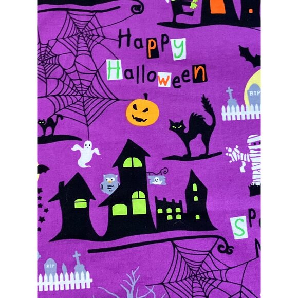 Halloween ScrubStar Scrub Top - Spooky Purple Print XL - Picture 4 of 10